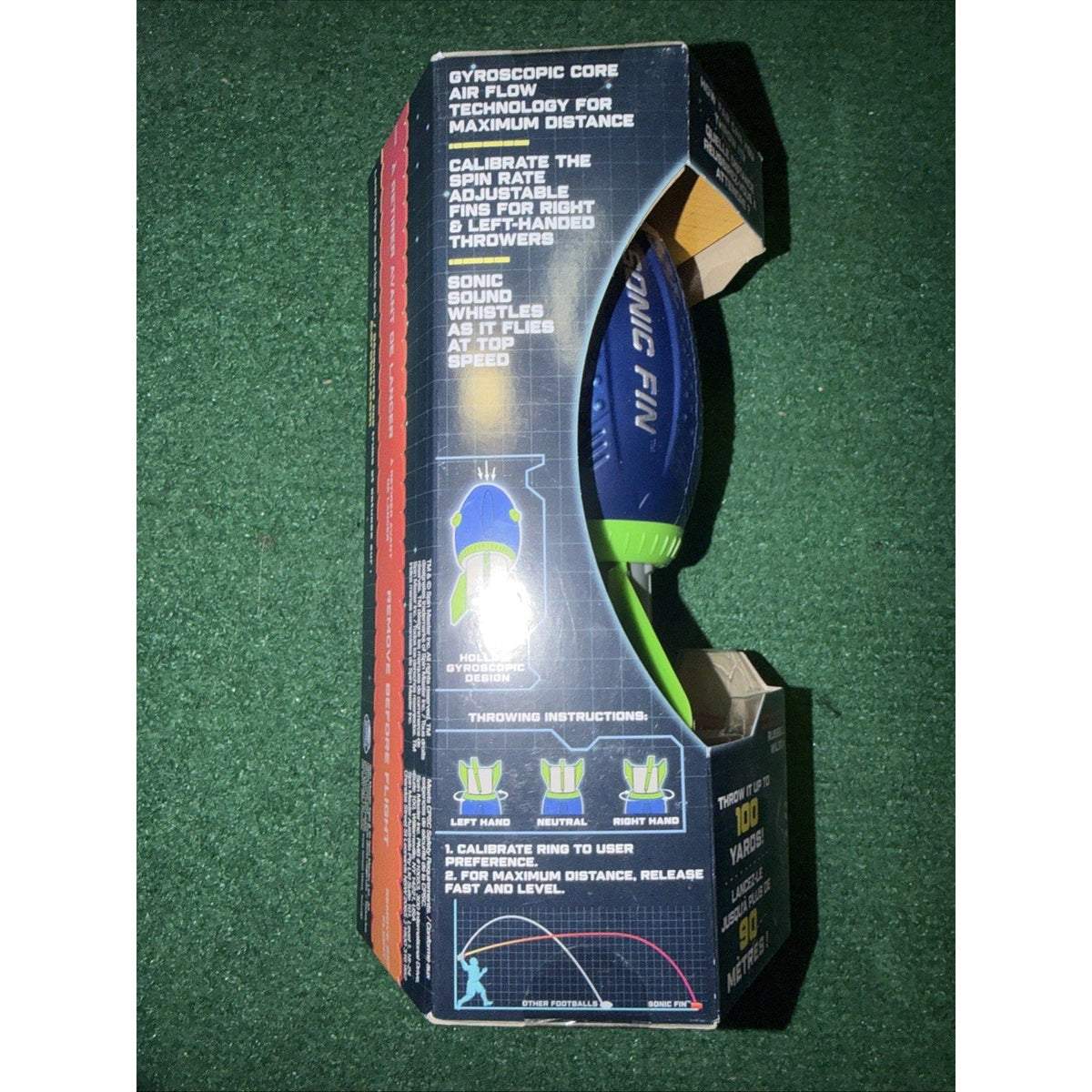 Aerobie Sonic Fin Aerodynamic Football by Russell Wilson, for Kids and Adults