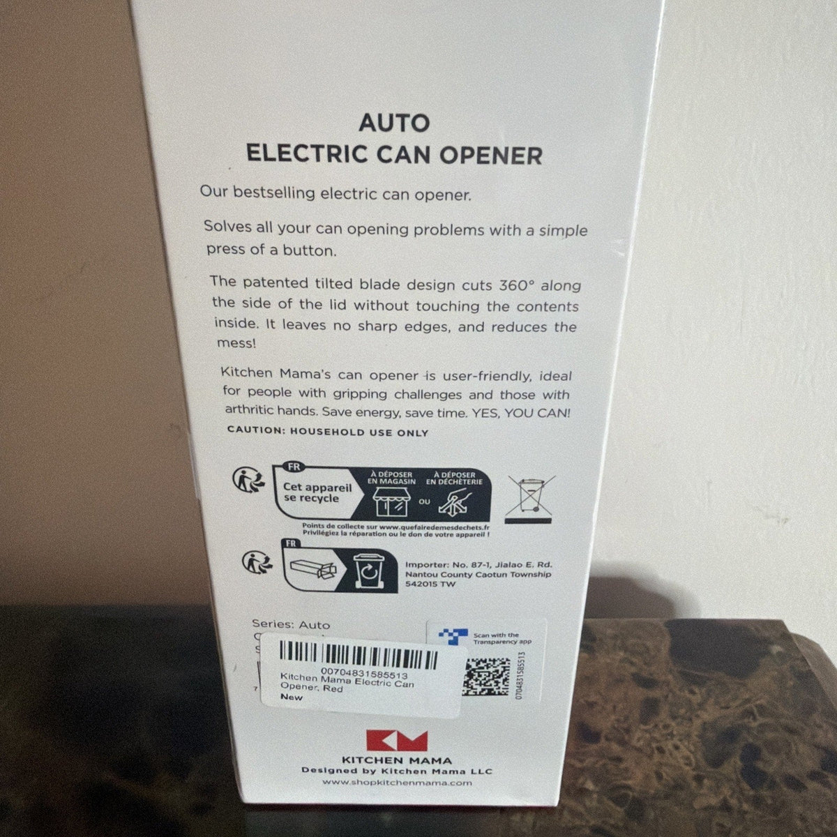 Kitchen Mama Yes You Can Auto Electric Can Opener, Red - Hands-Free, Smooth Edge