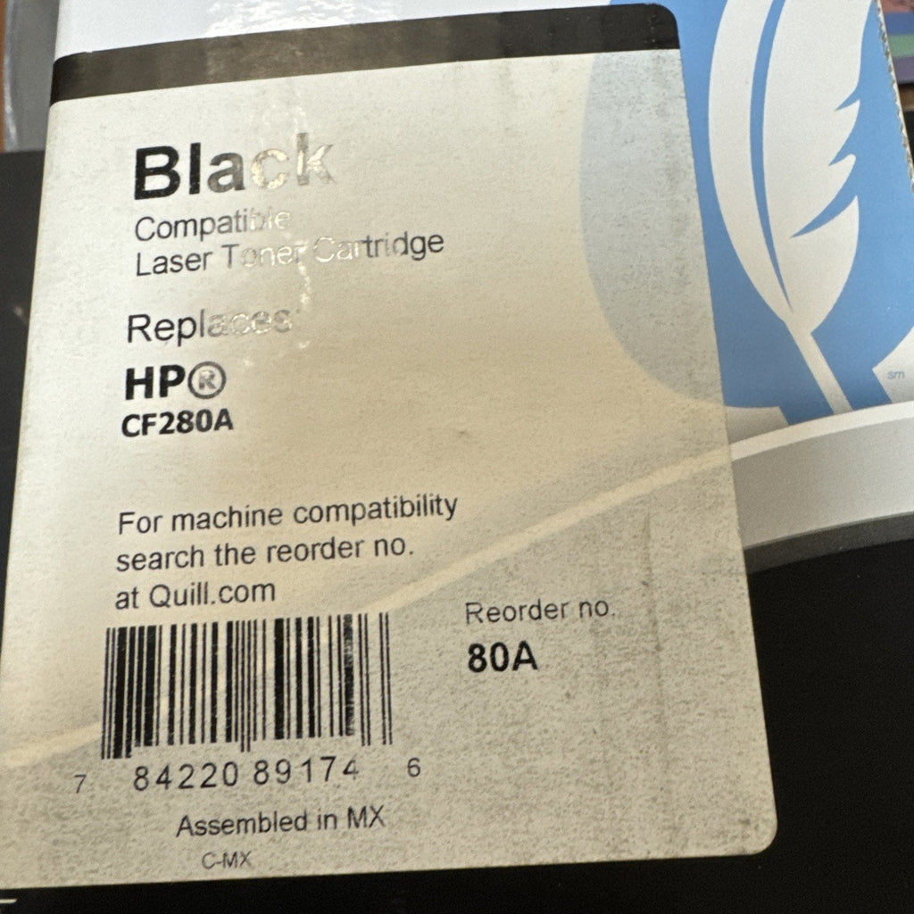 Quill Brand Black Compatible Laser Toner Cartridge Replacement For HP CF280A