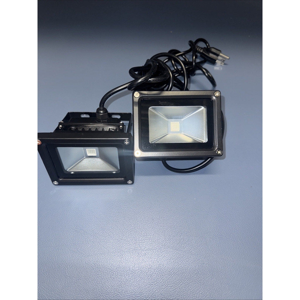 YQL-FLUV-10 Purple LED Flood Lights for DJ Disco Blacklight, Outdoor (Set of 2)