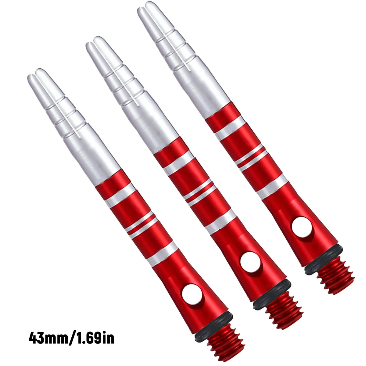 Huanqu 3-Piece Set 43mm Rotatable Aluminum Dart Shafts - 360 °   Rotating Design, Multiple Color Options (Red/Blue/Black) for Precise Throwing, Durable Lightweight Construction, Holiday Gift for Halloween and Christmas.