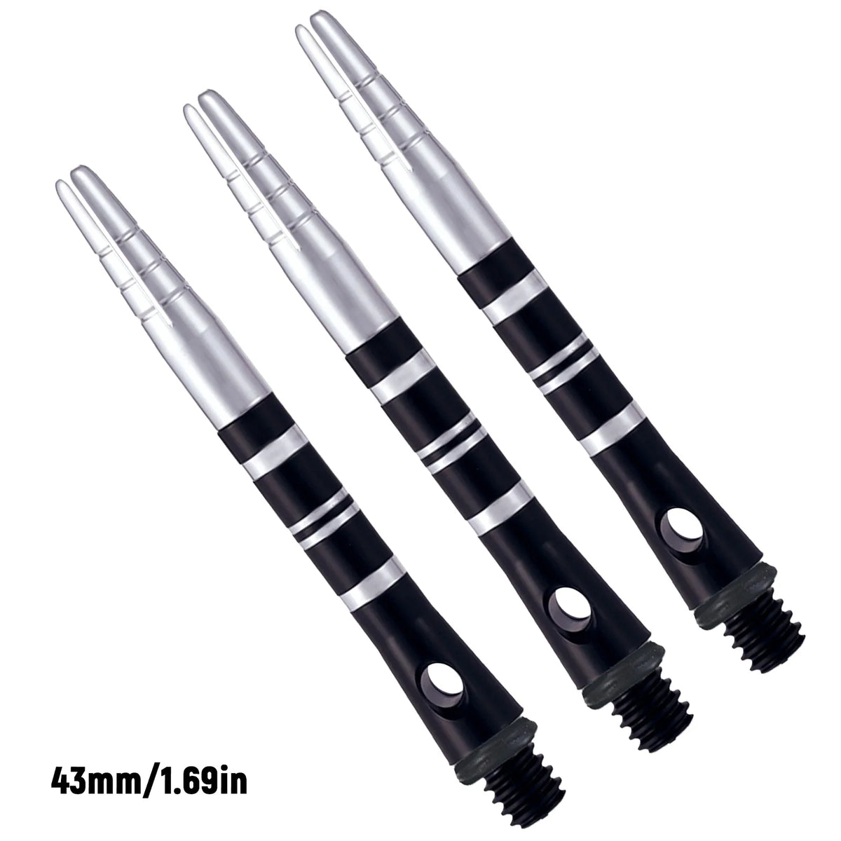 Huanqu 3-Piece Set 43mm Rotatable Aluminum Dart Shafts - 360 °   Rotating Design, Multiple Color Options (Red/Blue/Black) for Precise Throwing, Durable Lightweight Construction, Holiday Gift for Halloween and Christmas.