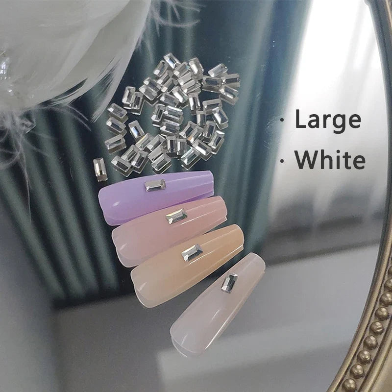 50 Pcs Shiny Crystal 3D Nail Art Rhinestone Decorations Shape Flatback Glass Diamond Jewelry Design Manicure Accessories
