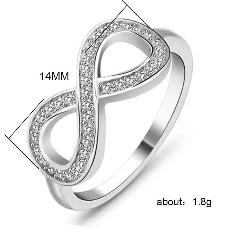 Huitan Trendy Infinity Rings Fashion Simple Accessories Lucky Upside-Down Letter Eight Shaped Women Middle Finger Rings 2019