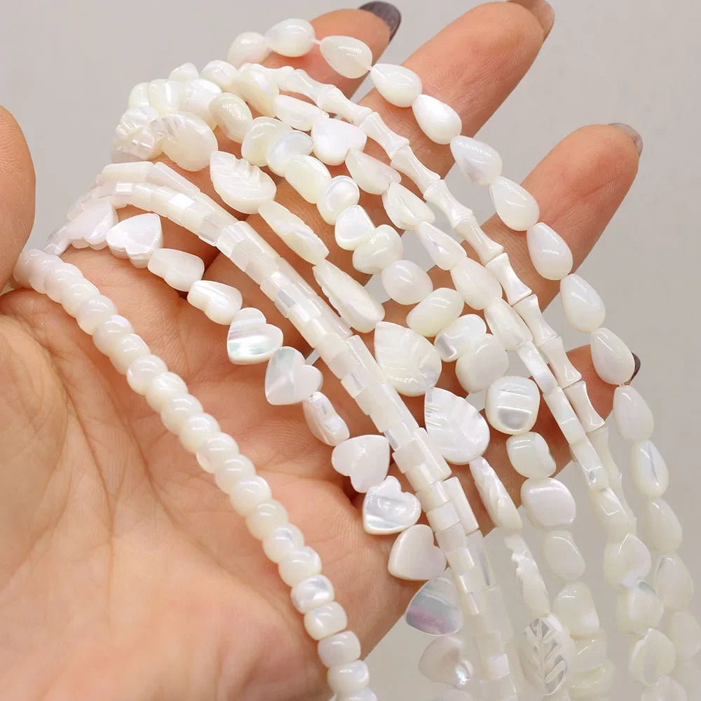 Natural Freshwater Shell Beads White Different Shape Loose Bead For Jewelry Making DIY Bracelet Necklace Earring Accessories