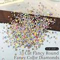 100/200pcs Round Colorful Nail Rhinestones, Sparkling 3D Flatback Crystal Gems, Nail Salon Decorations DIY Nail Art Supply
