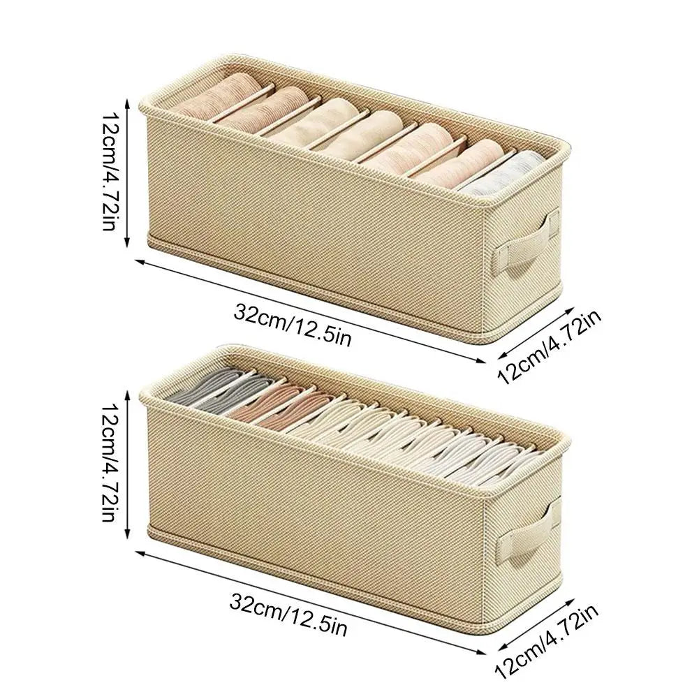 6/7 Grids Drawer Organizer Bras Underwear Socks Storage Box Cabinet Storage Organizer Box Fabric Home Dormitory Storage Supplies