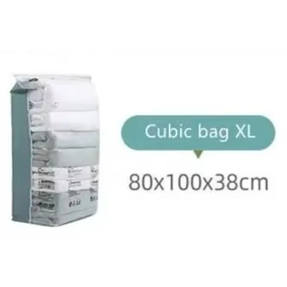 1PC Large Vacuum Storage Bags Plastic No-Pump Needed for Clothes & Blankets Reusable Compression Travel Empty Bag Accessory