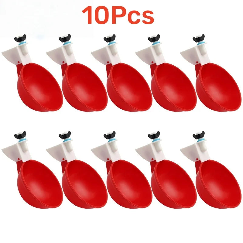5-20Pcs Automatic Chicken Duck Drinking Cup Drinker Larger Chicken Feeder Plastic Poultry Farm Water Dispenser Quail Supply
