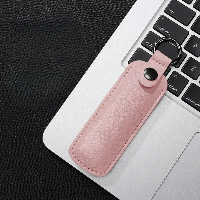 PU Leather USB Flash Drive Case-Waterproof Scratch-Resistant Holder with Keychain Hook (Compact Organizer for USB/Memory Sticks)