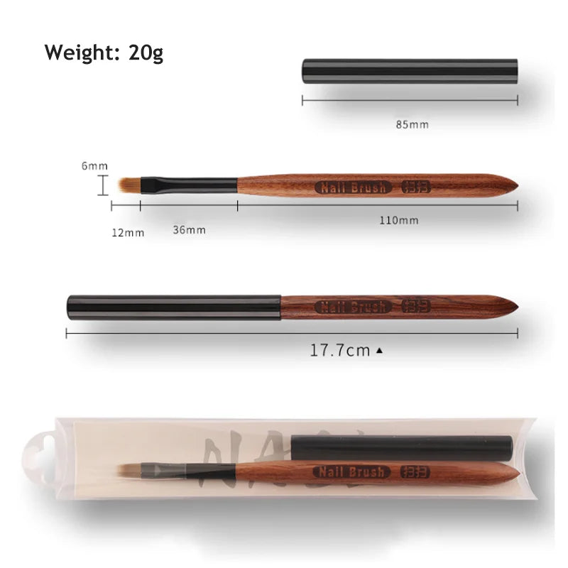 Wooden Gradient Nail Art Brush Acrylic Nail Ombre Pen DIY UV Gel Brushes Drawing Flowers Nails Brush Manicure Tools for Salon
