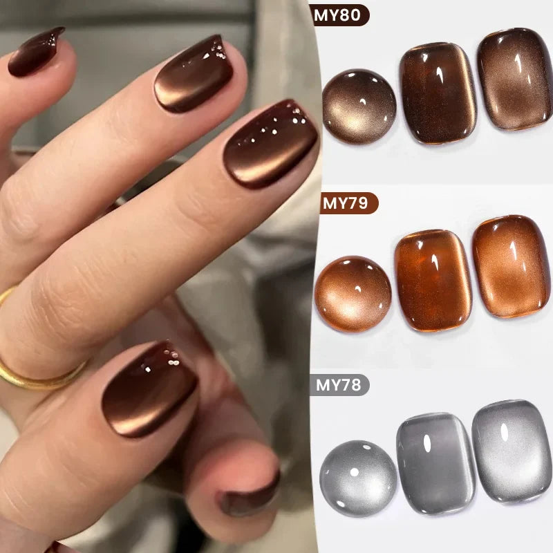 BORN PRETTY 10ml Brown Coffee Color Cat Magnetic Nail Gel Polish Fall Winter Soak Off UV LED Semi Permanent Nail Varnish 1/5PCS