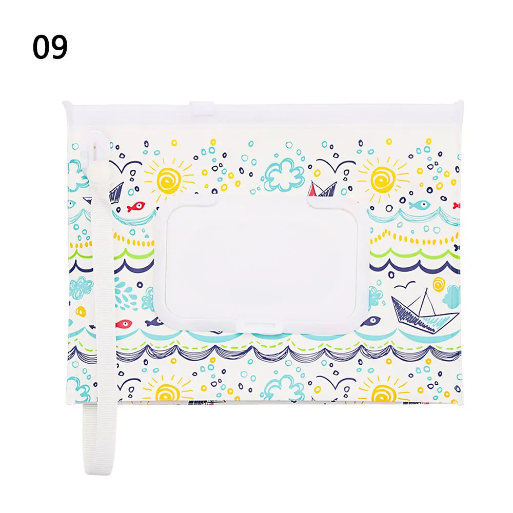 New Baby Wet Wipe Pouch Flip Cover Wipes Holder Case Reusable Tissue Box Refillable Carrying Case Portable Stroller Accessories