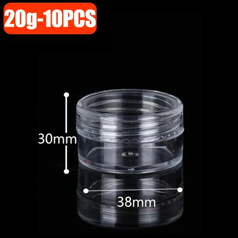 3-20g Transparent Portable Plastic Bottles Travel Cosmetic Container for Travel Makeup Face Cream Storage Small Box Beads Case
