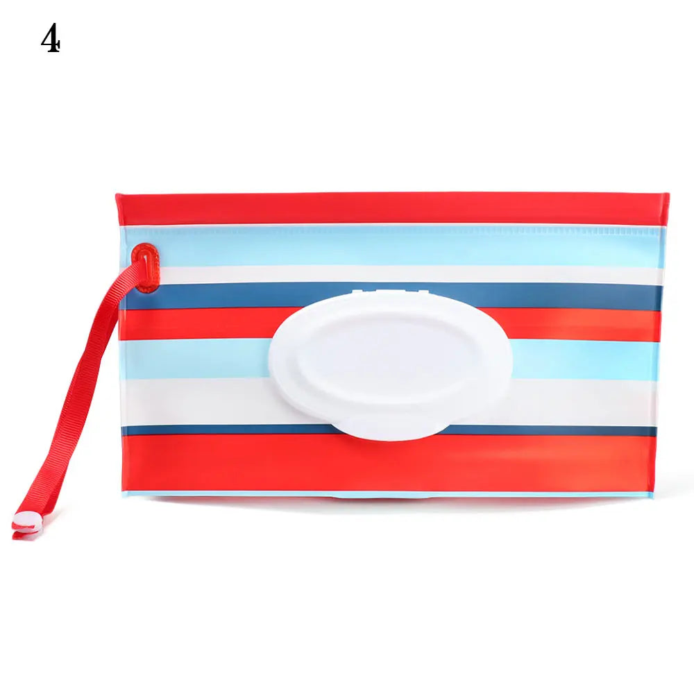 New Baby Wet Wipe Pouch Flip Cover Wipes Holder Case Reusable Tissue Box Refillable Carrying Case Portable Stroller Accessories