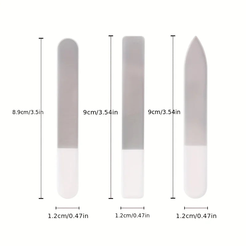 3pcs Set of Nano-glass File Polished Strip Nail File Box Transparent Manicure Trim Strip Manicure Tools