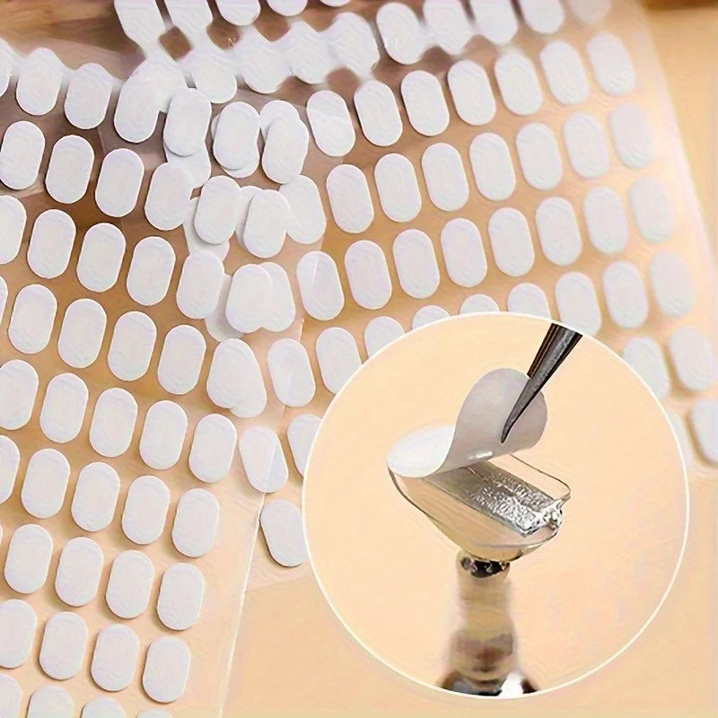 2pcs Nail Art Display Adhesive Tabs, Double-Sided Sticky Tape for False Nails Manicure Tip Holders, Clear Nail Stand Stickers