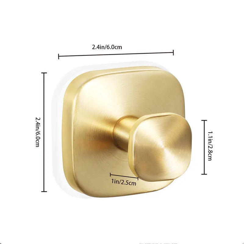 Stainless Steel Square Suction Cup Hook Vacuum Reusable Shower Hooks Punch-free Kitchen Bathroom Wall Hanger Towel Clothes Hook