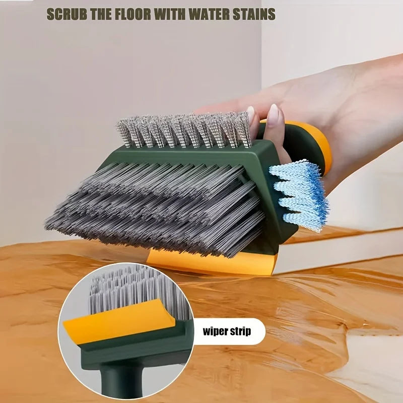4 In 1 V-Shape Scrubber Brush Kitchen Bathroom Tile Floor Gap Cleaning Brush Window Groove Wall Corner Toilet Brushes Tools