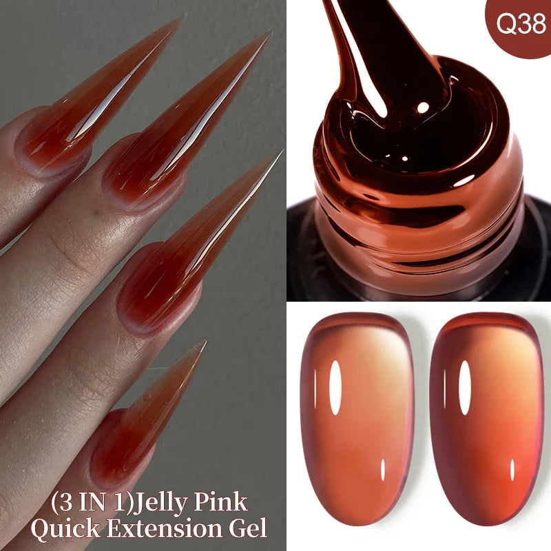 LILYCUTE 7ML Jelly Nude Pink Quick Extension Gel Nail Polish Transparent  Finger Prolong Long Lasting Construction Gel Varnish