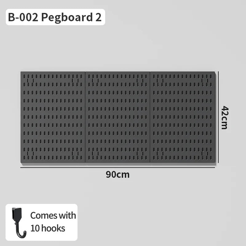 Study Room Pegboard with Shelves Tool Free Wall Grid Scratch Proof Easy to Install for Computer Desk Accessories