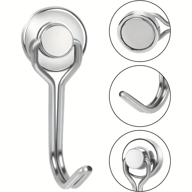 6/12/20pcs Magnetic Hook Heavy Duty Magnet Hook with Swivel Hook for Kitchen, Locker, Refrigerator, Key