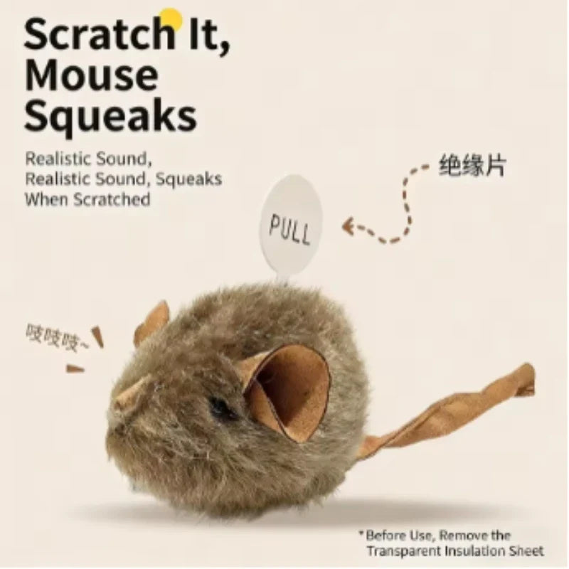 Interactive Simulation Mouse Cat Toy Automatic Sound Pet Toy Durable Bite-proof Suitable for Indoor Cats and Dogs Pet Supplies