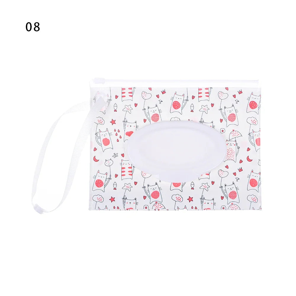 New Baby Wet Wipe Pouch Flip Cover Wipes Holder Case Reusable Tissue Box Refillable Carrying Case Portable Stroller Accessories