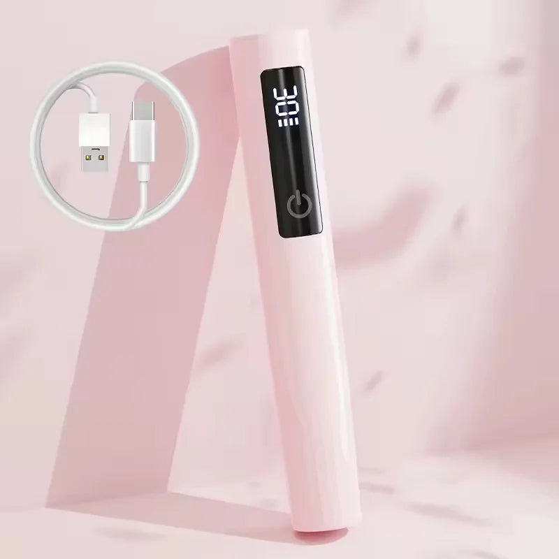YIKOOLIN Mini Handheld UV Light Nail Lamp with Stand Handheld UV Light with Display for Gel Nail Rechargeable USB Nail Dryer