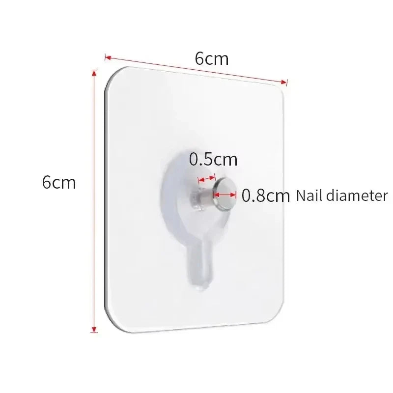 50/10pcs Self-adhesive Wall Hooks for Photo Frame Clock Strong Adhesive Transparent Nails Wall Hook Hangers Hanging Nail Holders