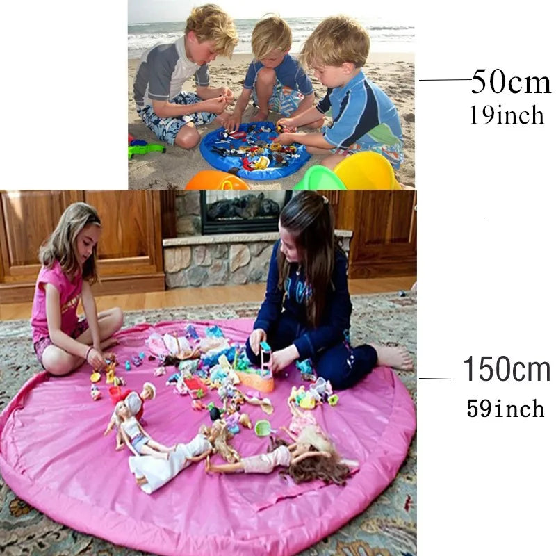 1pc Multifunction Portable Kids Toy Storage Bag Building Blocks Play Mat