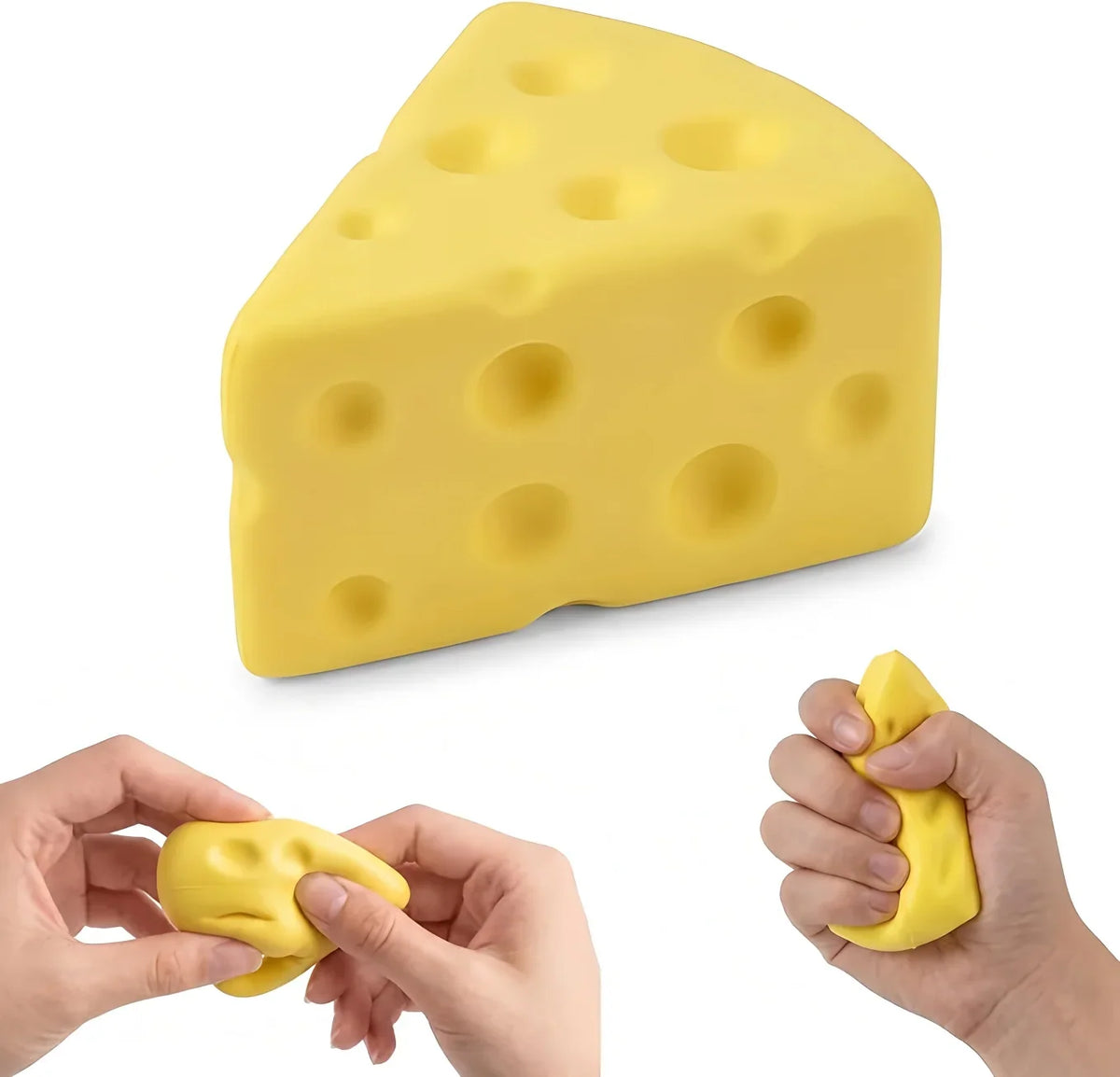 Stress Relief Cheese Squishy Toy Elastic Squeeze Toy Slow Rebound Anxiety Relief Anti-stress Funny Toy Decompression For Adults