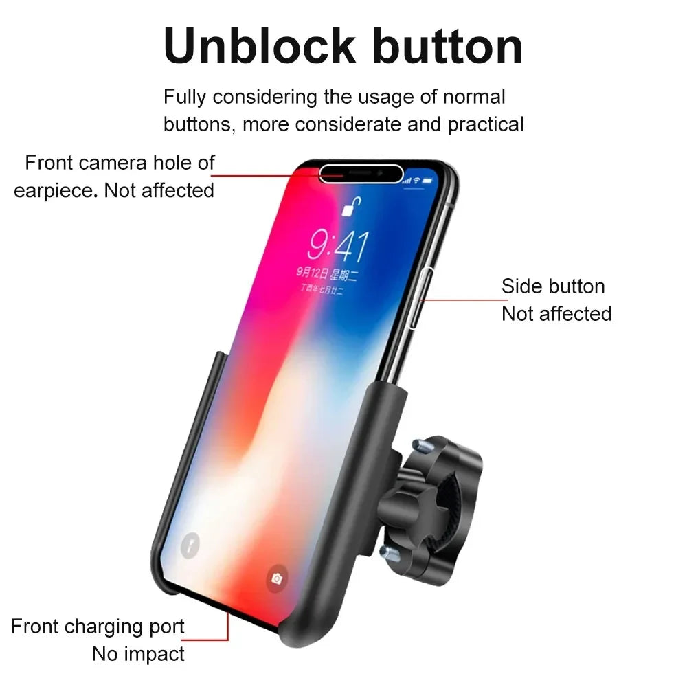 Aluminum Alloy Bike Phone Holder GPS Bracket Rear View Mirror Mount Clip Moto Handlebar For Xiaomi iPhone Samsung Huawei Phone