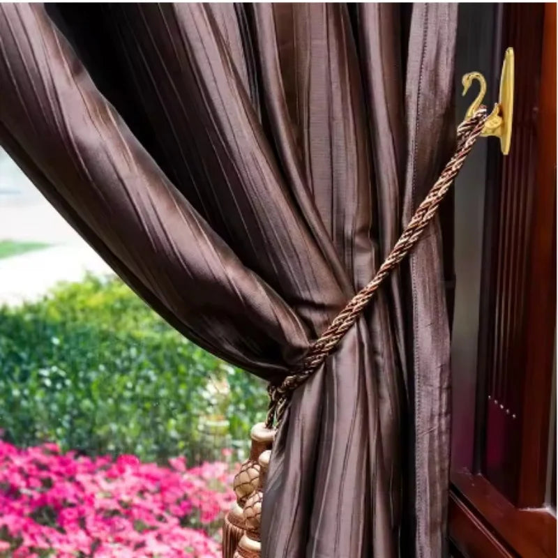 Retro European style curtain tie hooks retro swan gold hooks hangers storage racks brackets home accessories 2PCS