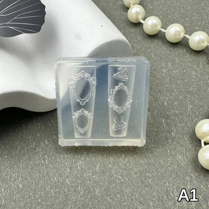 Silicone Mini Photo Frame Shape Nail Mold Nail Stamping Nails DIY Nail Salon Design Stereoscopic Manicure Art Tool
