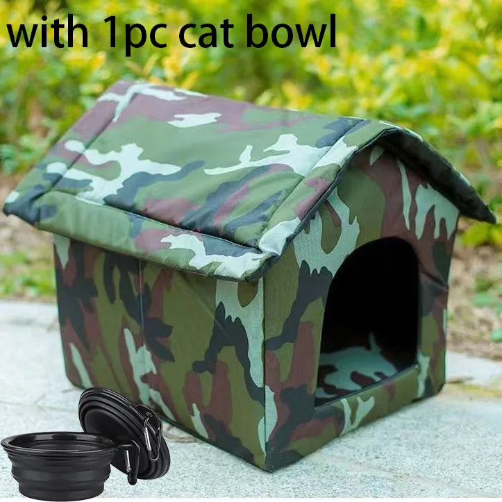 Collapsible Outdoor Cat House Pet Shelter Outdoor Waterproof Cold Windproof Scratch-Resistant Winter Tent Dog Nest Warm House