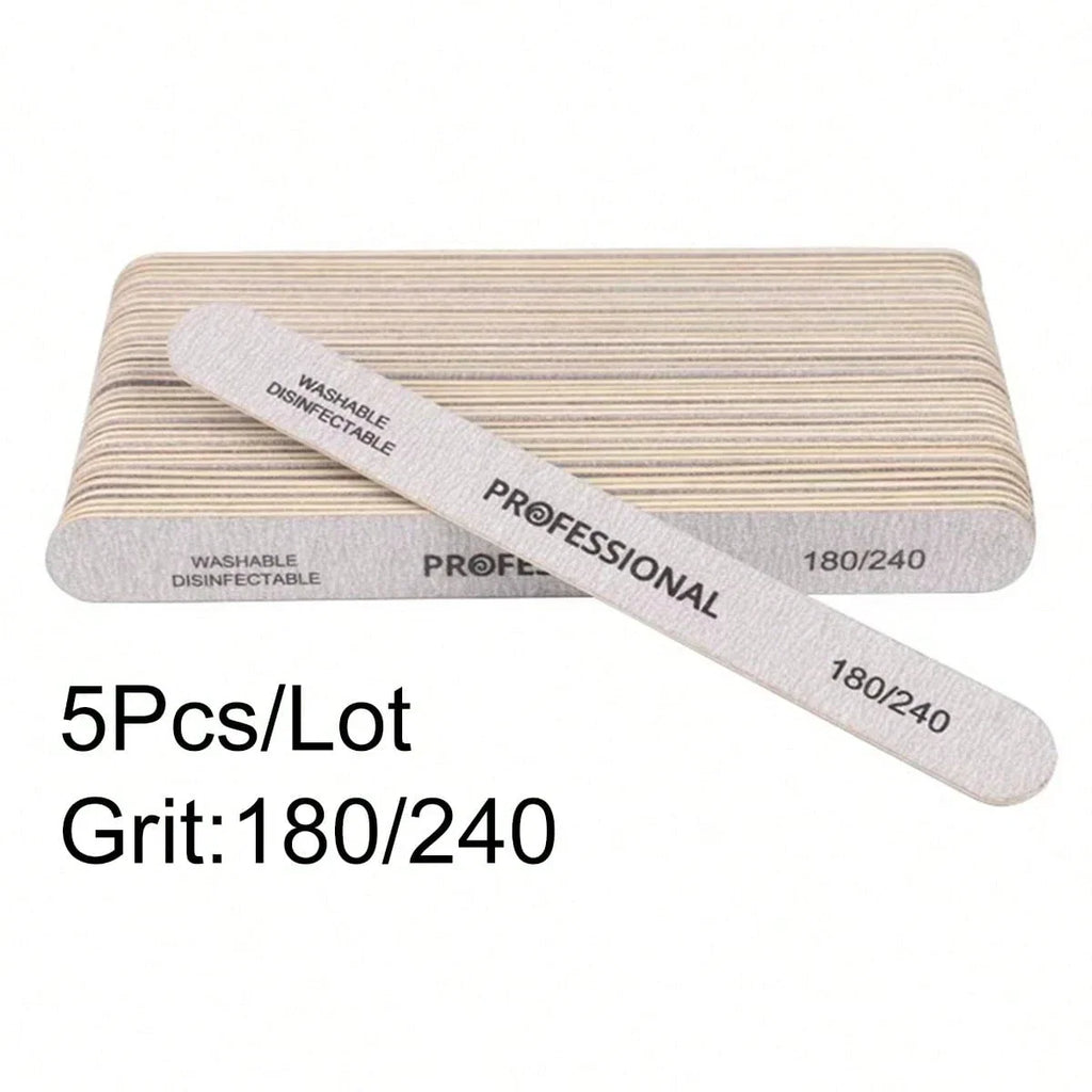 50Pcs Wooden Nail File Professional Sanding Buffer Files 100/180/240 Double Side For Salon Manicure Pedicure UV Gel Tips Tools