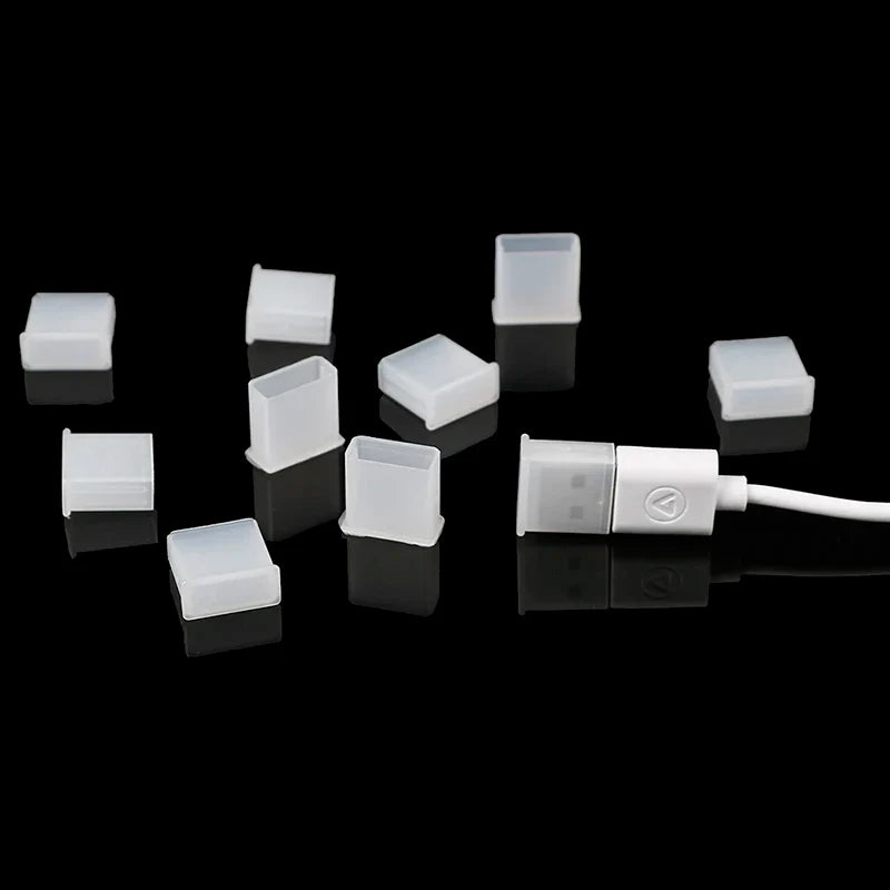 New 10Pcs Plastic USB Male Anti-dust Plug Stopper Cap Cover Protector Lids