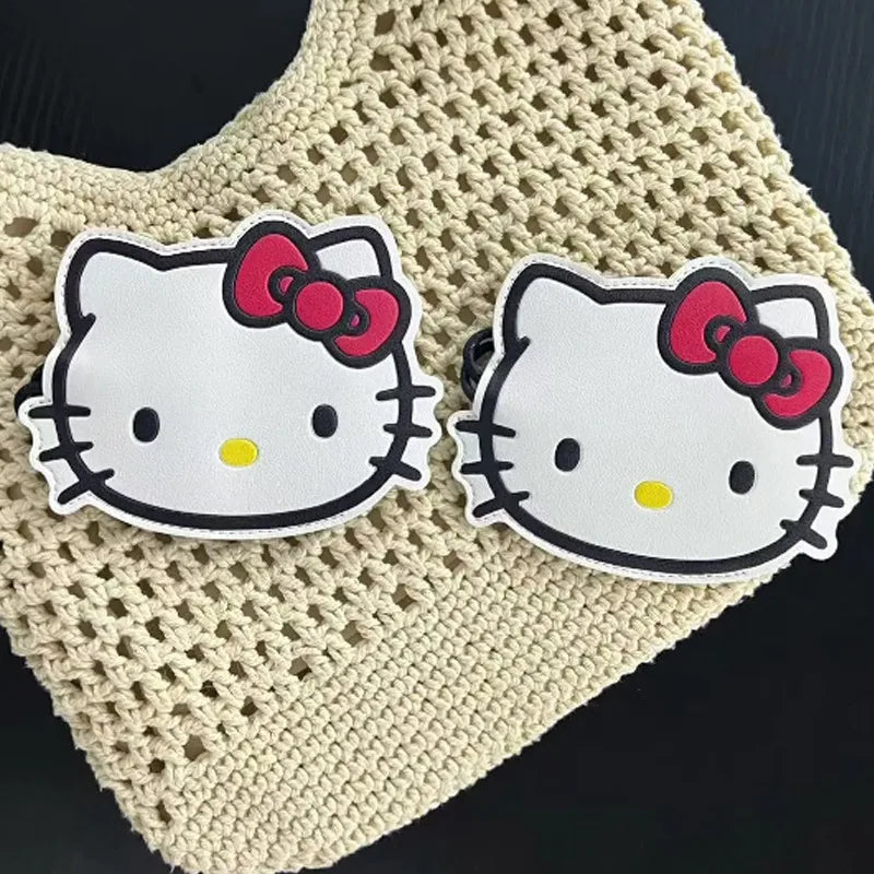 Sanrio PU Leather Creative Girl's Gift Hello Kitty Key Bag Pull Out Cartoon Cute Used for Electric Vehicle Car Key Storage Bag