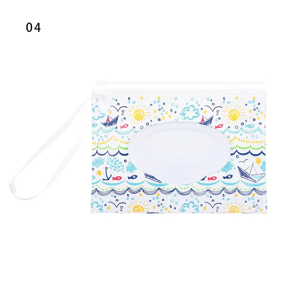 New Baby Wet Wipe Pouch Flip Cover Wipes Holder Case Reusable Tissue Box Refillable Carrying Case Portable Stroller Accessories