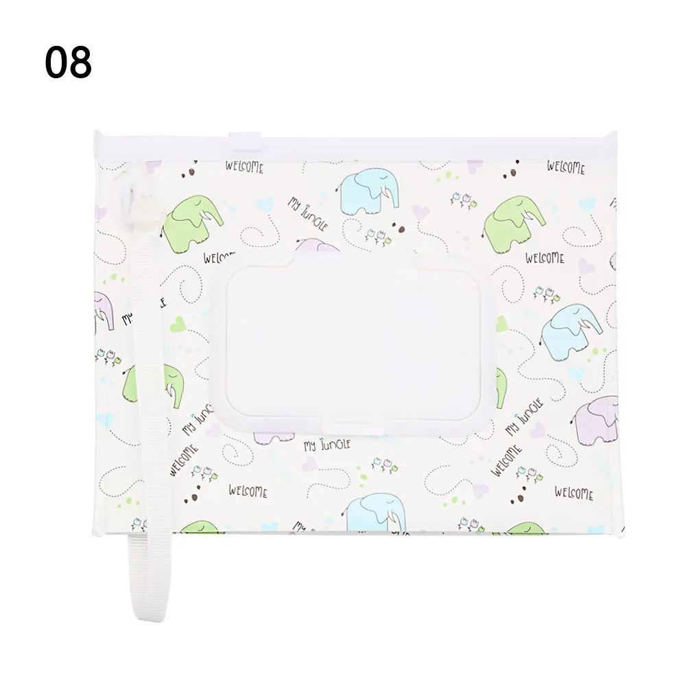 New Baby Wet Wipe Pouch Flip Cover Wipes Holder Case Reusable Tissue Box Refillable Carrying Case Portable Stroller Accessories