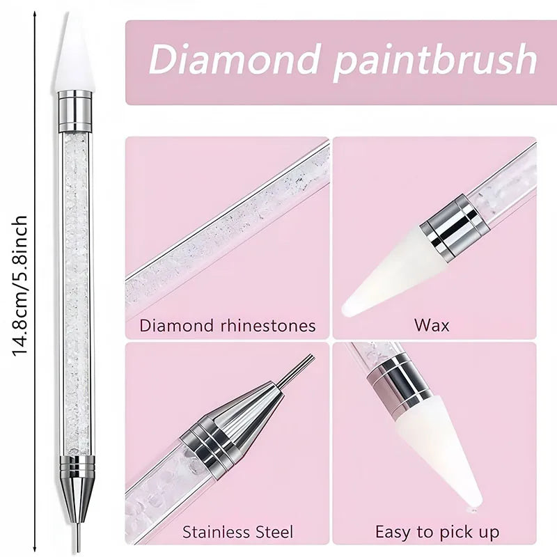 Rhinestone Applicator Pencil Nail Dot Rod Rhinestone Picker Wax Pen Diamond Picker Stick for Rhinestones Dotting Tool DB04