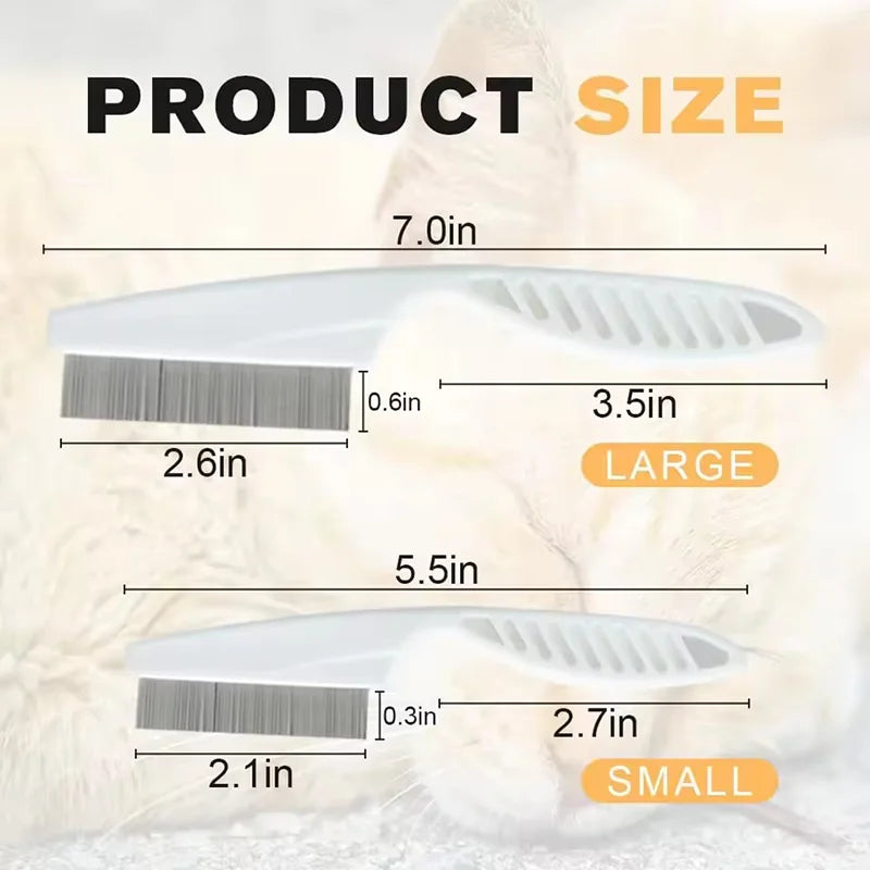 Flea Comb For Dog Cat Stainless Steel Dense Teeth Hair Remover Brush Portable Universal Pet Grooming Cleaning Comb