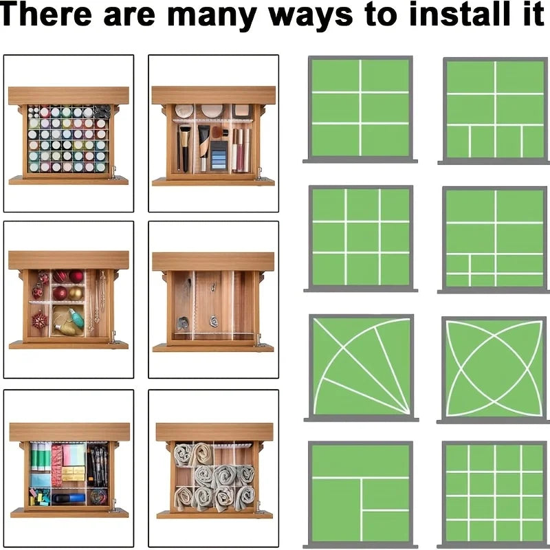 1/10pcs Drawer Organizer Dividers, Spliceable Plastic Grid Storage Grids,Storage Separators for Wardrobe, Kitchen, Office