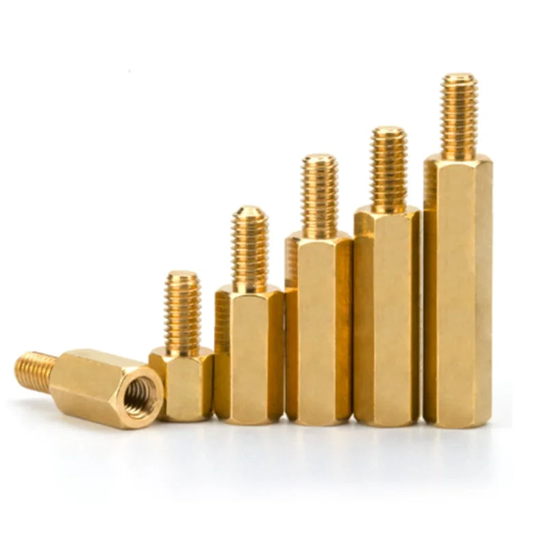 50PCS 20pcs 10pcs 5pcs 2pcs Male to Female Brass Spacer M2 m2.5 M3 M4 M5 M6 Long Hexagonal Brass PCB Standoffs Spacers