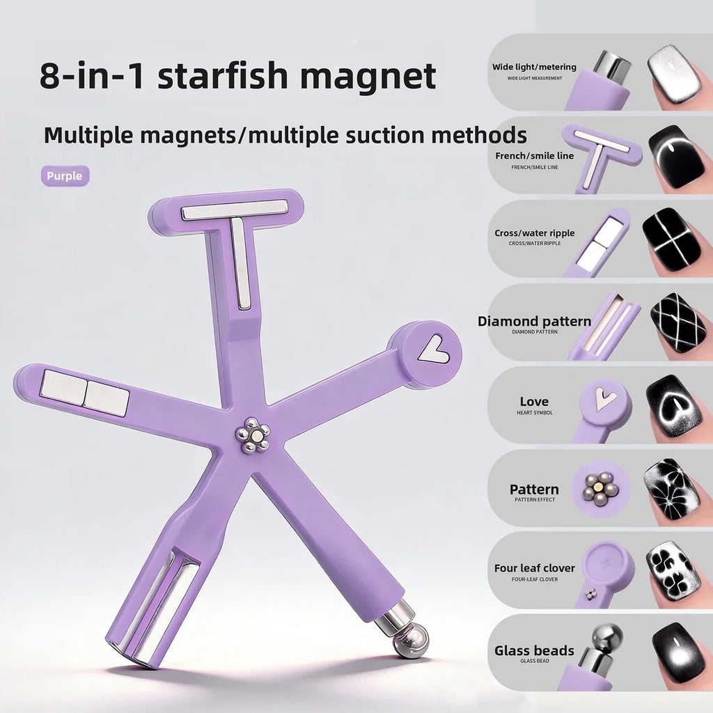2026 New 3-in-1 Super Strong Magnet Automatic Cat Eye Magnet Tool for Wide Light & Side Light Effects Glass Bead Cat Eye Nails