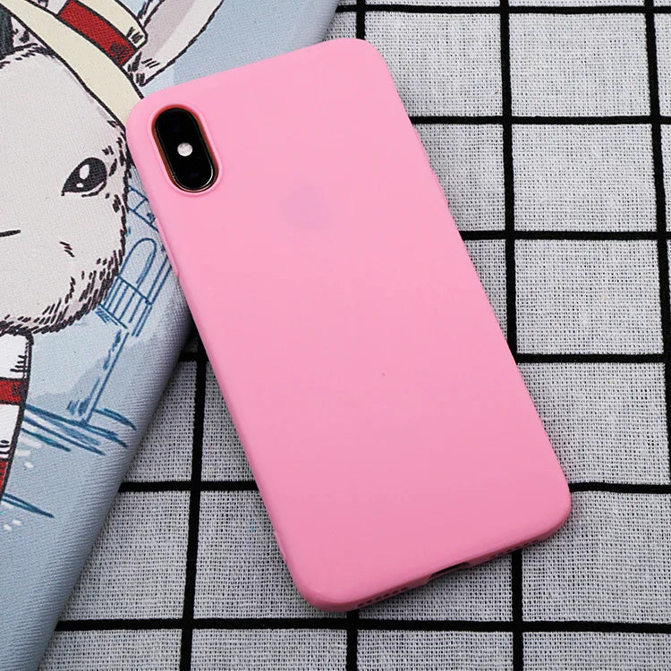 Silicone Candy Color Case for iPhone 11  8 Plus 7 6 6S plus Soft Cover candy Phone Cases for iPhone 11 12 13 14 Pro XR X XS Max
