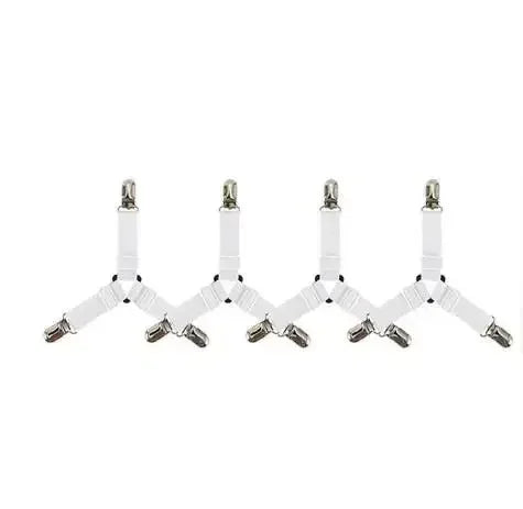 Universal Bedsheet Corner Tightener Clips Invisible Bedspread Secure Holder with Heavy-Duty Mattress Straps Sheets Slot Locks