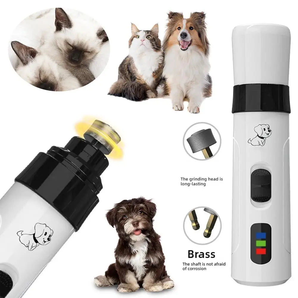 M1 Silent Pet Nail Grinder, 50DB Quiet,1.5H Charge for 8H Use, Interchangeable Heads, ABS Material, for Cats & Dogs of All Sizes