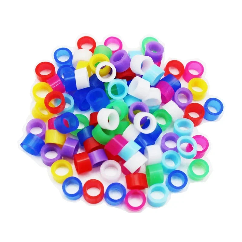 200 pcs Bird Ring Leg Bands for Parrot Finch Canary Gouldian diameter 3mm 4mm 5mm Bird foot Ring Color random delivery